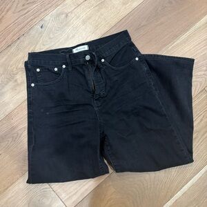 Madewell Black Slim Wide Leg Denim Jeans